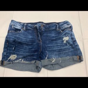 Maurices destructed denim shorts